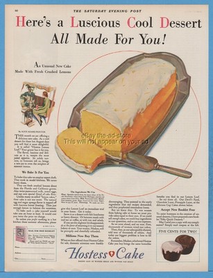 1929 Hostess Lemon Loaf Cake cupcakes Continental Baking Co kitchen decor Ad