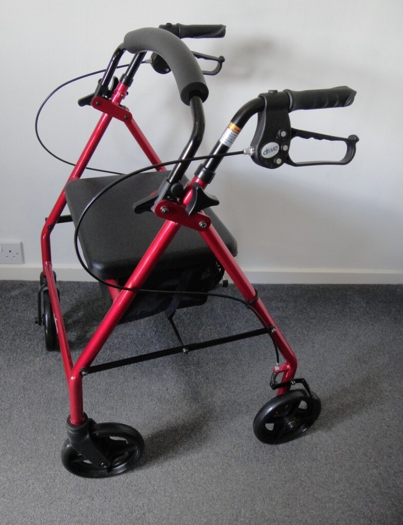 Drive 4 wheeled rollator lightweight mobility walker with seat and