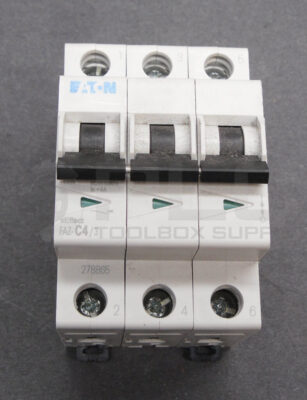 NEW EATON FAZ-C4/3 CIRCUIT BREAKER 480V 4A 278865