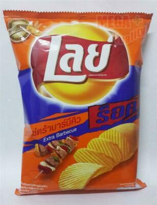 Lays Potato Chips Extra Barbecue (Bar-B-Q) Flavour Delicious Foods Snack 44g