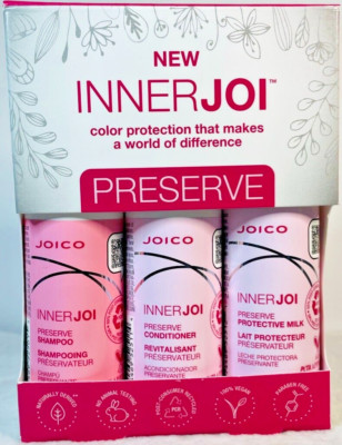 Joico InnerJoi Color Protection Preserve Shampoo/Conditioner/Milk 1.7 oz Each)