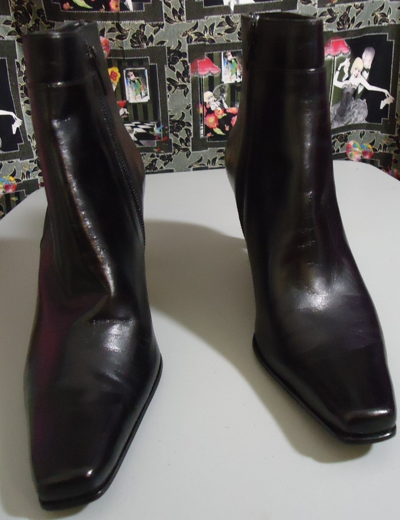 LN Black Leather Dressy Zip Up Ankle Boots Antonio Melani 6.5M 6.5 M Brazil