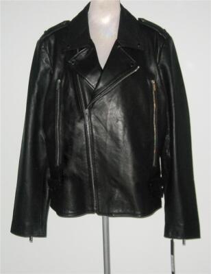 NWT Karl Lagerfeld PARIS Asymmetric Zip Leather MOTORCYCLE Jacket Men XL MRP$695