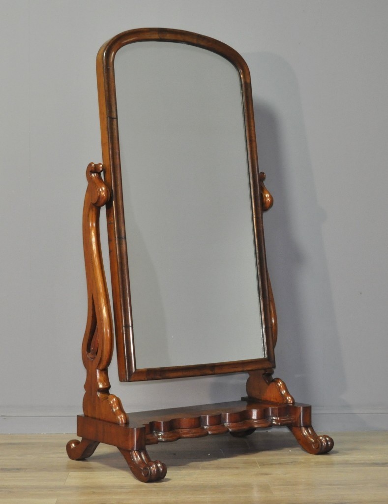 High Quality Antique Victorian Large Mahogany Floor Standing Cheval