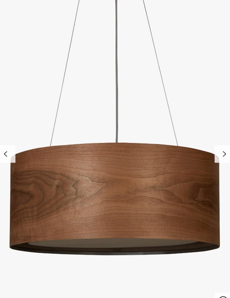 New John Lewis Mia ceiling light walnut wood effect in Highbury