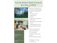 Luxury starter static caravan for sale on White Rose Holiday Park Thirsk