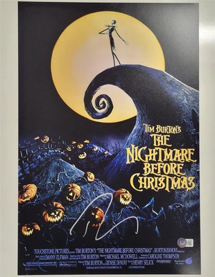 Tim Burton signed Nightmare Before Christmas 12x18 photo poster autograph BAS