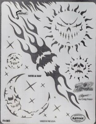 Artool Template Stencil Nite Day Craig Fraser Freehand Airbrush Son Skullmaster