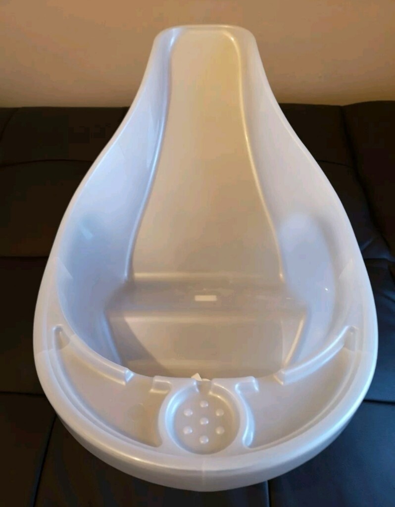 Asda White Baby Bath With Support Very Lightweight With Plug In