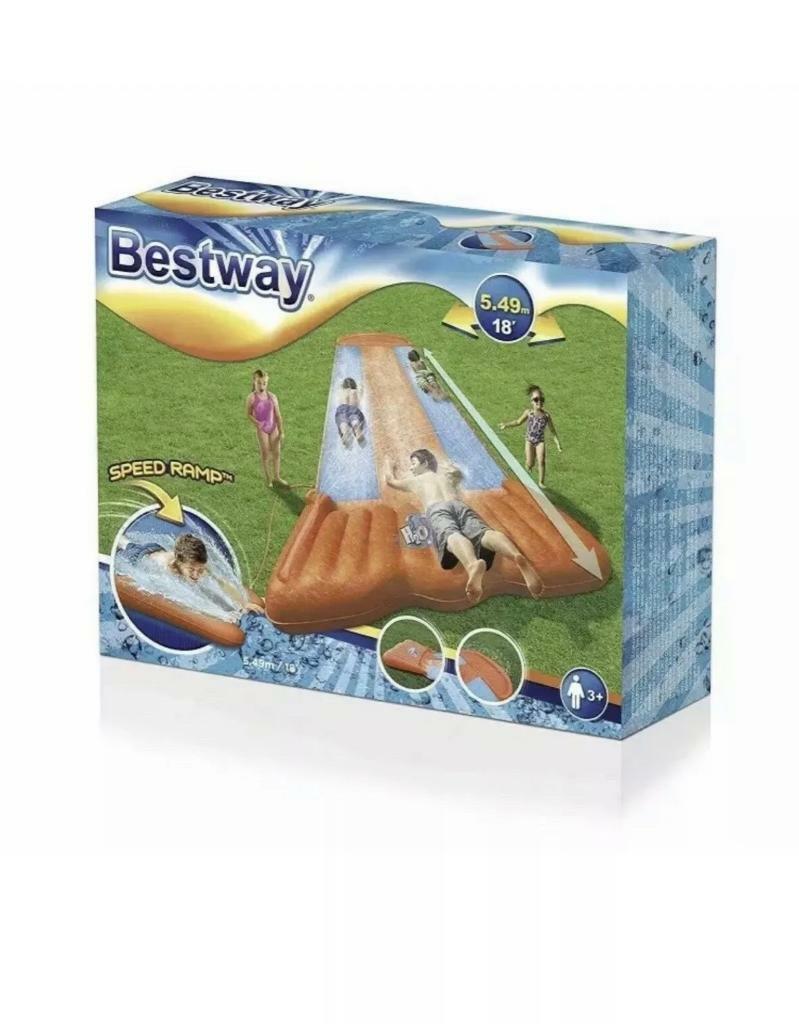 Bestway H2OGO! Inflatable Triple Lane Water Slide for kids Garden