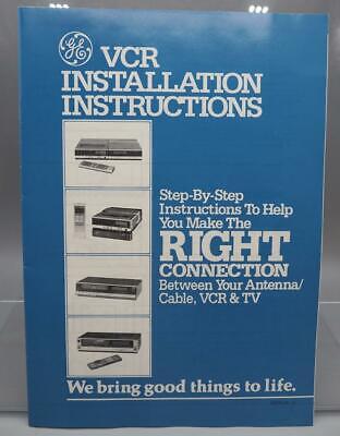 Vintage General Electric VCR Installation Instructions Manual dq