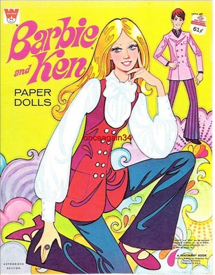 VINTAGE UNCUT ORIGINAL SIZE 1970 'BARBIE & KEN' PAPER DOLLS~#1 REPRO~NOSTALGIC