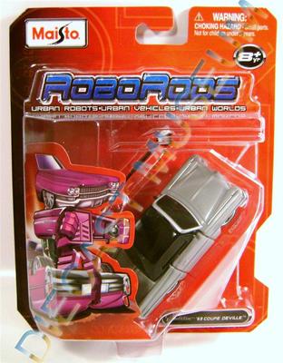 1963 '63 CADILLAC COUPE DEVILLE GRAY ROBO RODS URBAN ROBOTS MAISTO TRANSFORMERS