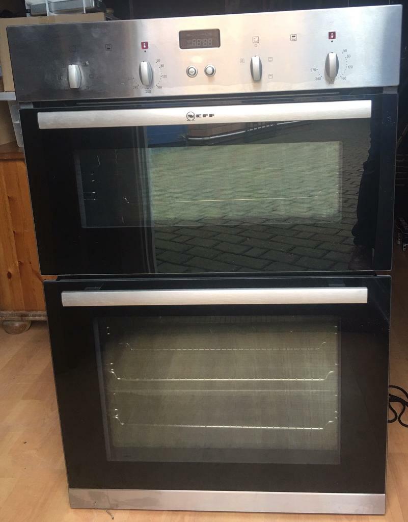 NEFF built in electric double oven and grill plus 5 burner gas hob in