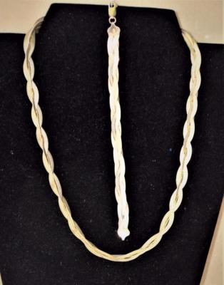 Vintage Signed SU 925 Italy Sterling Silver Braided Set