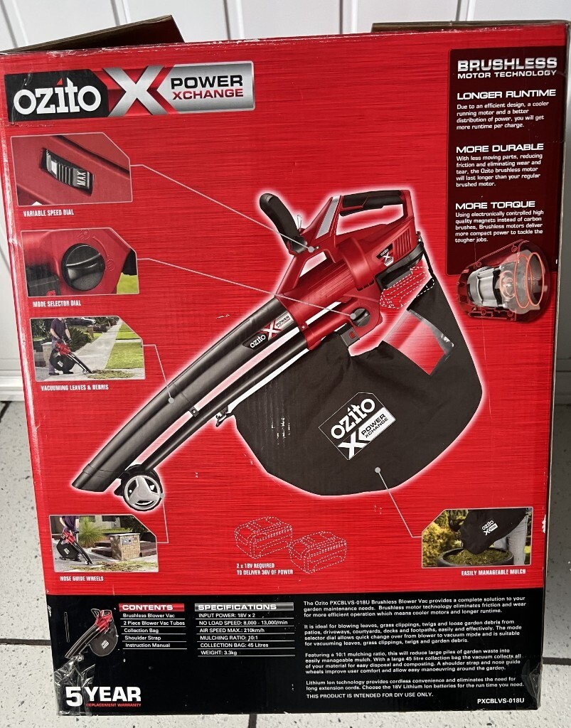 NEW LEAF BLOWER, VACUUM, MULCHER, CORDLESS, BOXED ONLY £70 CAN DELIVER