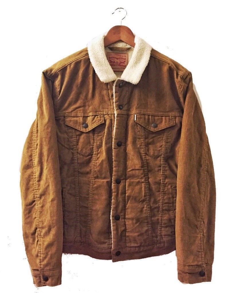 New Men’s Levi’s Corduroy Tan Brown Cord Sherpa Lined Jacket Coat ...