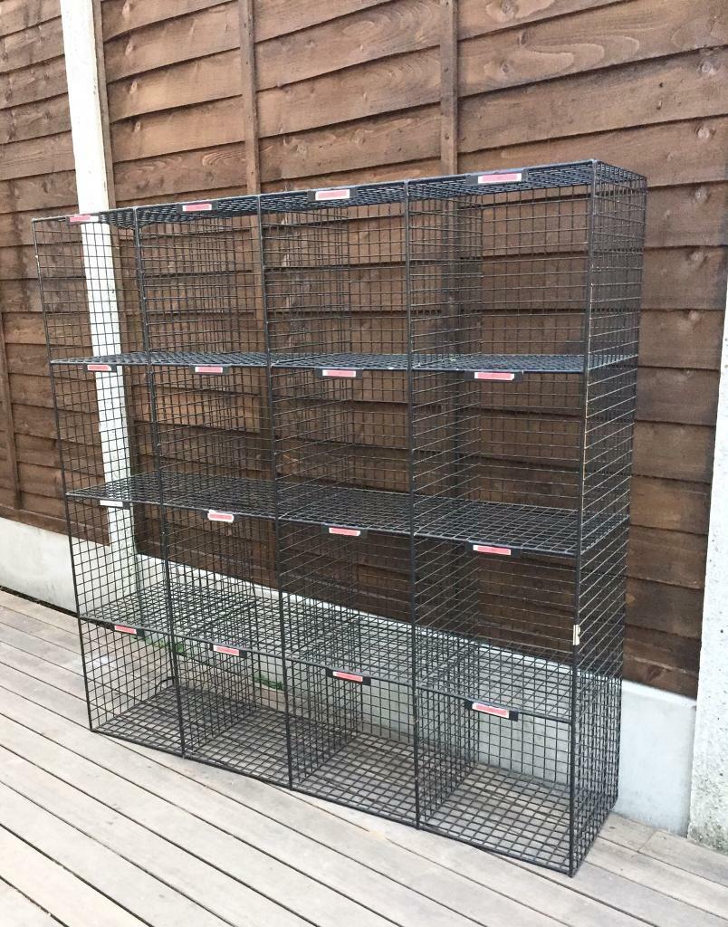 Industrial Wire Mesh Shelf Unit black *vintage* in Croydon, London
