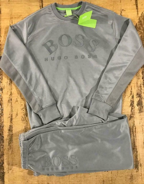 black and grey hugo boss tracksuit