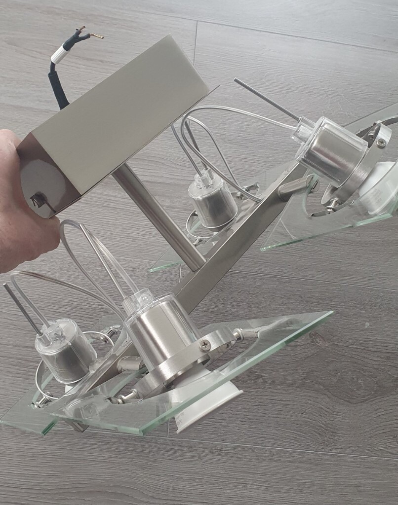 IKEA FUGA 4 SPOTLIGHT CEILING LIGHT GLASS/STAINLESS STEEL