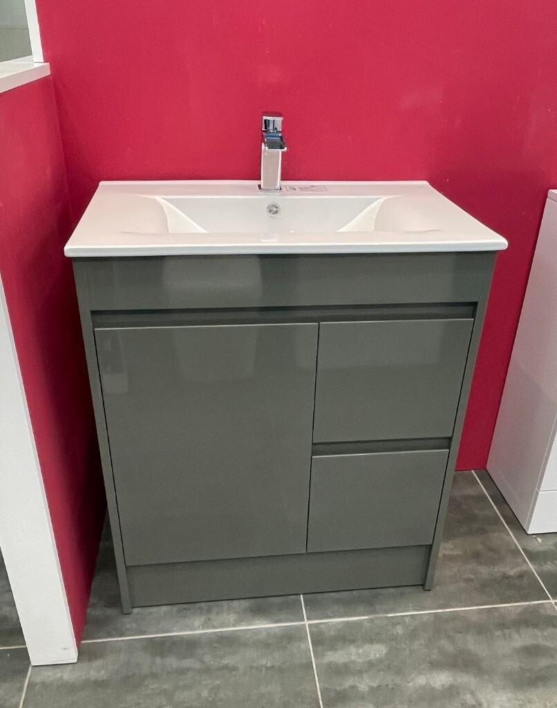 Sale Ikon Floor Standing Gloss Forest Green Vanity Basin Waterproof In Sandwell