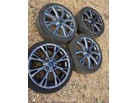 X4 17” 4x108 Ford Fiesta Ecoboost Grey Alloy Wheels Mk7.5 With Tyres