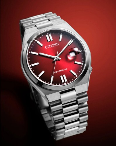Pre-owned Citizen Tsuyosa Nj0150-56w Automatic Sapphire Red Dial Men's Watch