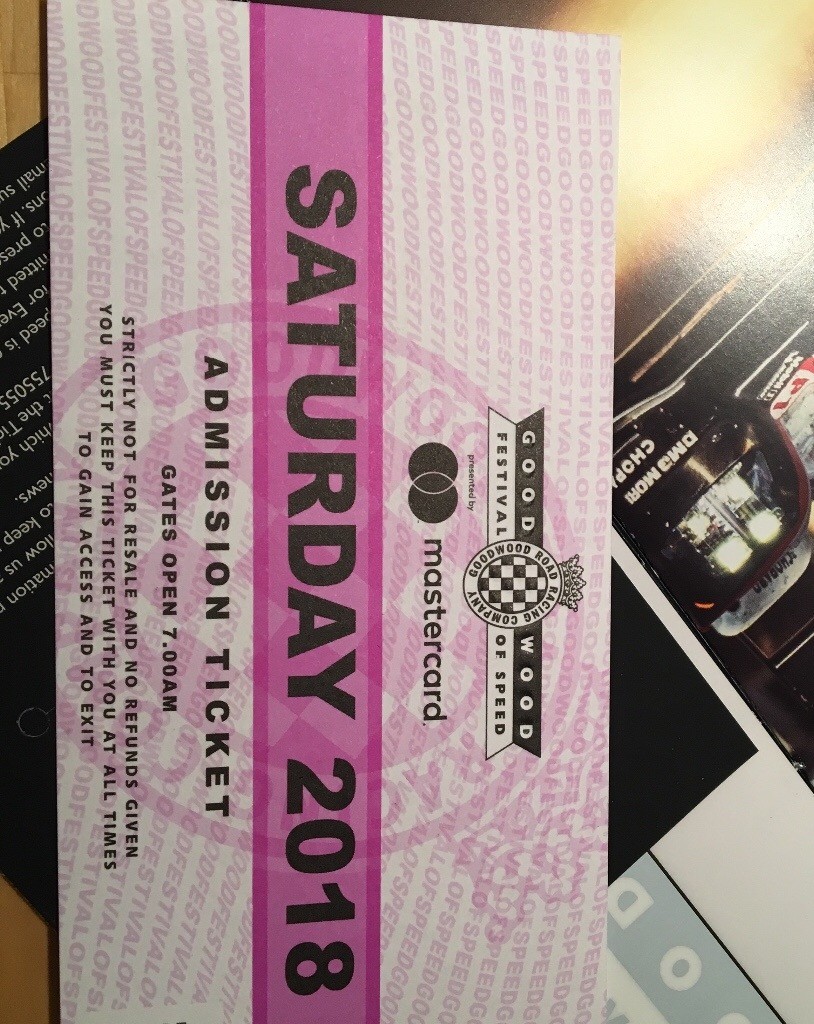 Goodwood Festival of Speed Ticket (Saturday) in Paddington, London Gumtree