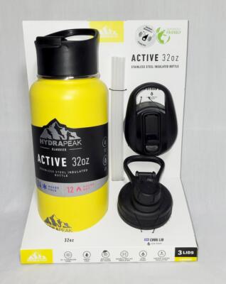 Hydrapeak Classics Active 32oz Stainless Steel Insulated Bottle Yellow Hot Cold