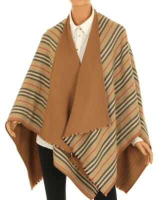 

НОВАЯ КОЛЛЕКЦИЯ BURBERRY FLAXSEED ICON STRIPE CAPE PONCHO!, Brown/stroped