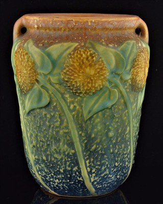 ROSEVILLE SUNFLOWER POTTERY VASE 6 1/8