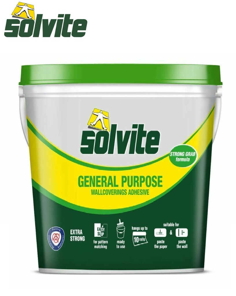 Solvite Ready mixed wall paper paste large 10Kg tub | in Middleton