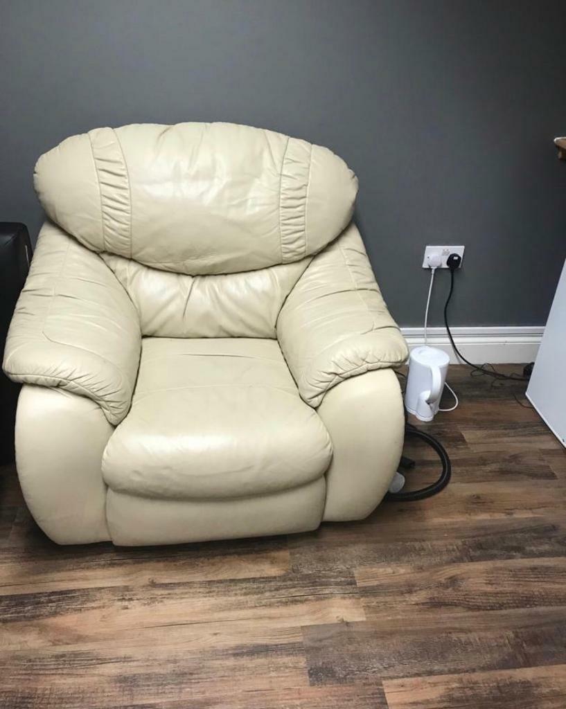 White leather armchair for sale in Bournemouth, Dorset Gumtree