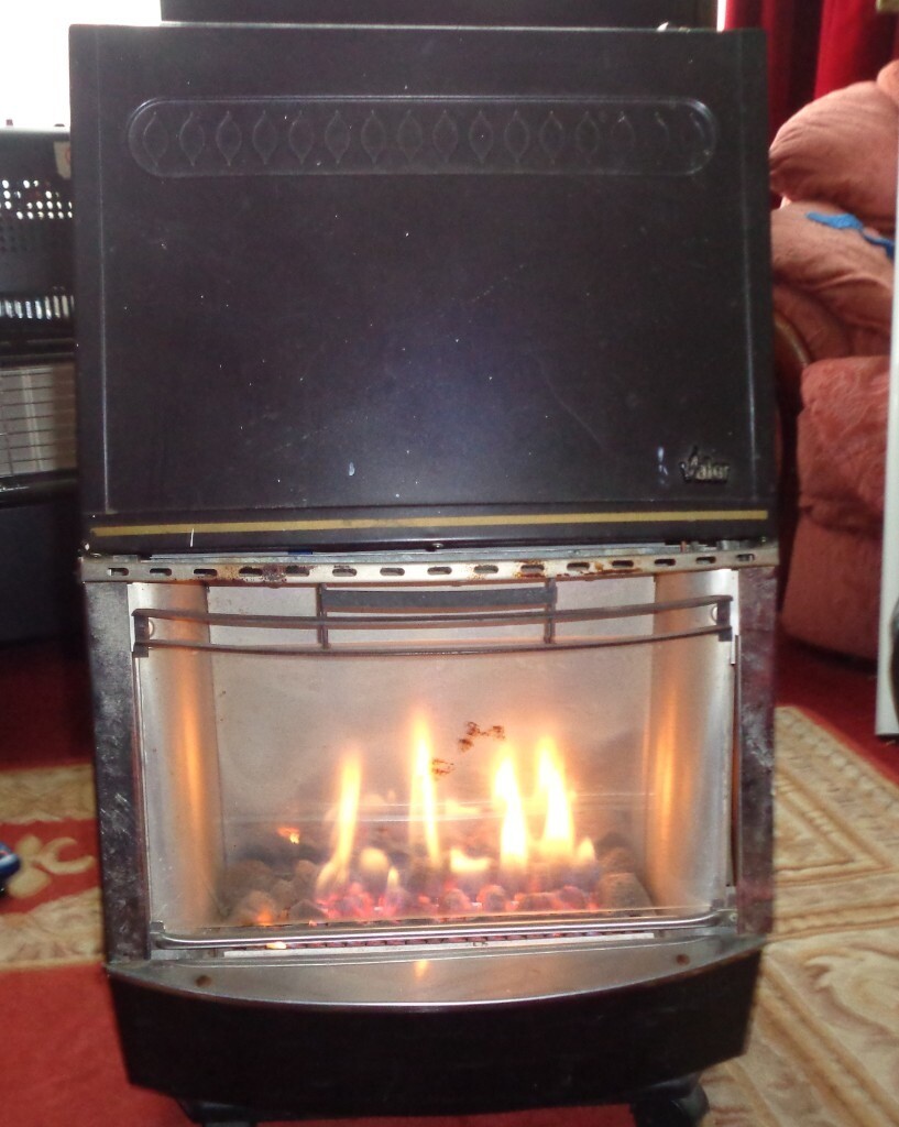 MOBOLE BOTTLE GAS HEATER LIVING FLAME WORKING WITH GAS BOTTLE in
