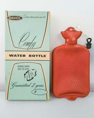 Davol Comfy Red Hot Water Bottle # 10 2 quart (new 1961) (g10)