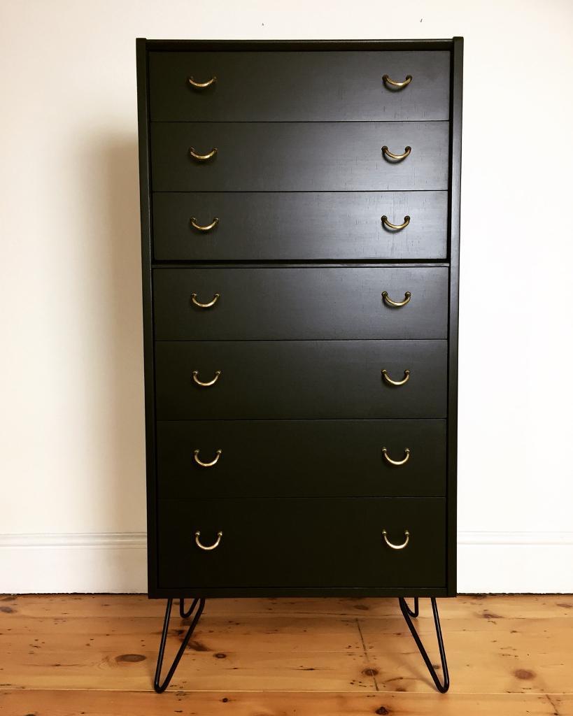 Painted Black G Plan Tallboy Chest of Drawers in Southampton