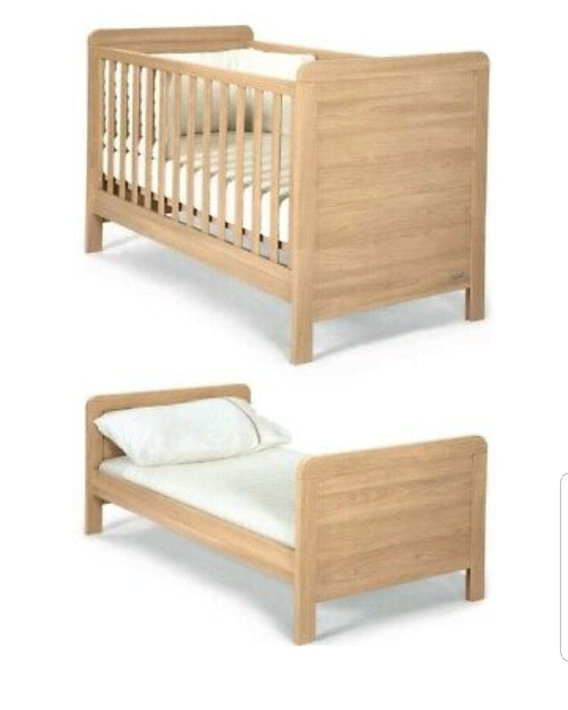 Mamas & Papas Rialto Cotbed in natural oak in Newcastle, Tyne and