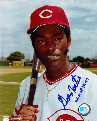 GEORGE FOSTER CINCINNATI REDS NL MVP 1977 ACTION SIGNED 8x10