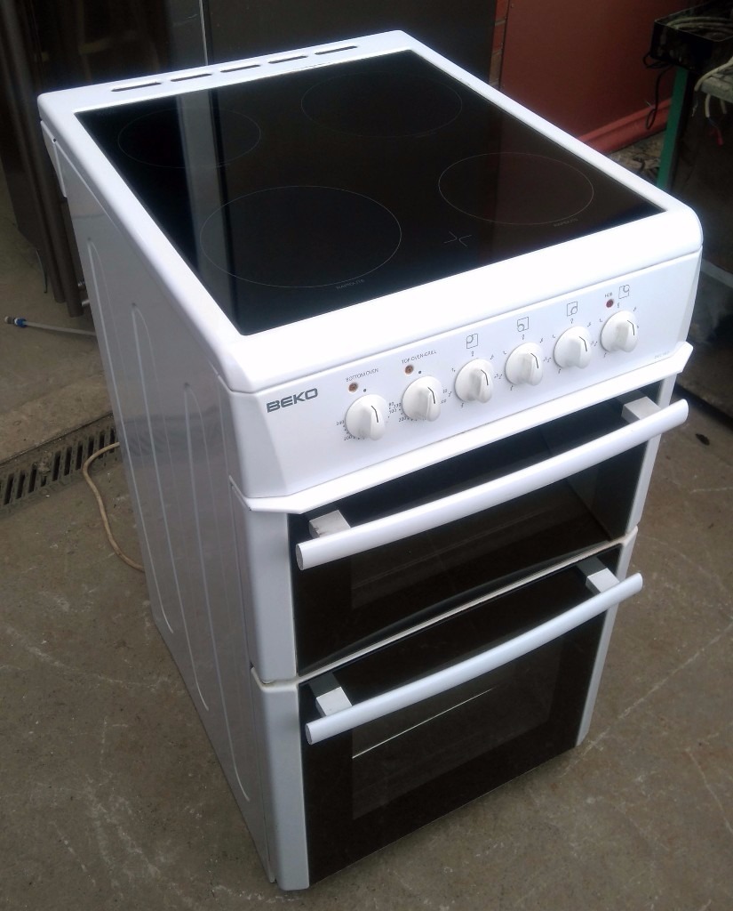 Beko DVC563 Fan Assisted 500mm Electric Double Oven Cooker With Ceramic