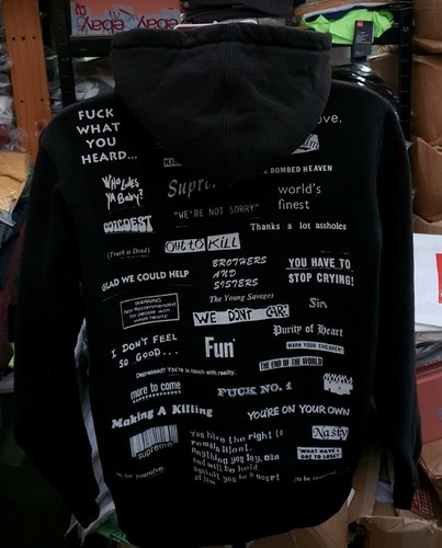 トップス Supreme stop crying hooded sweatshirt Supreme Stop Crying Hooded Sweatshirt Black Men's - FW19 - US