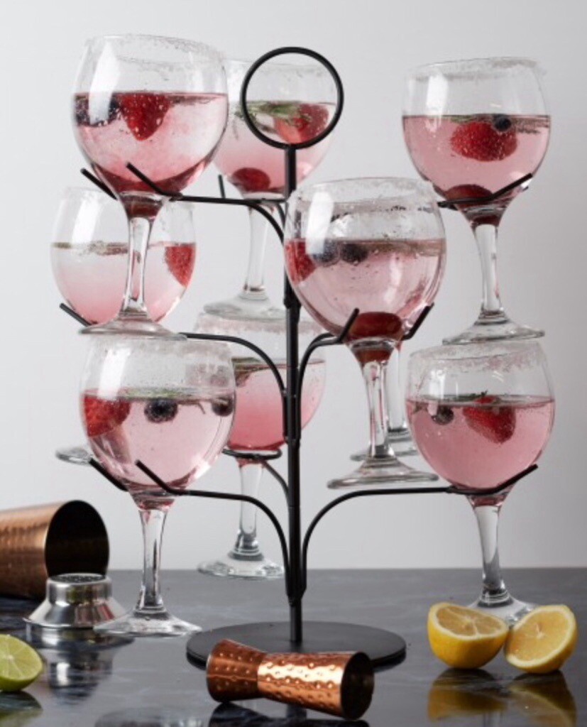 Gin Tree / Cocktail tree stand holds 9 glasses in Oadby