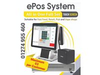 Touch Screen Epos system. All in One EPOS / POS for Takeaway & Retail. Full Set.New