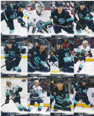 Seattle Kraken 2022-23 Upper Deck Series 1 and 2 complete base team set