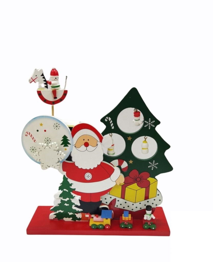 Decorazione Babbo Natale Con Albero 22cm Decoro Natalizio Casa bal