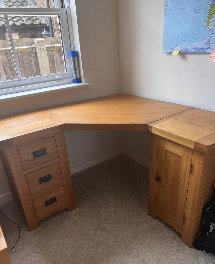 Solid Oak Corner Desk in Chatteris, Cambridgeshire Gumtree
