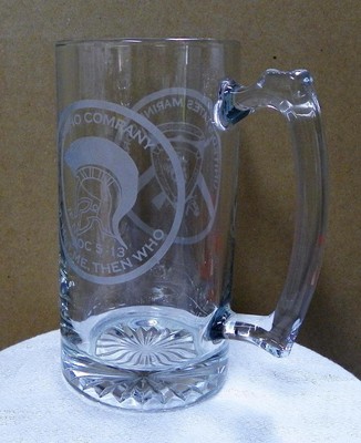 USMC United States Marine Corps The Basic School Echo Company Glass Stein EUC