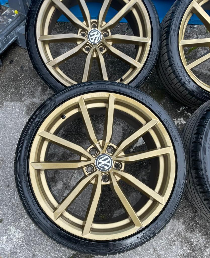 19" VW Golf R Pretoria Alloy Wheels Gold VW Golf MK5 MK6 MK7 MK7.5