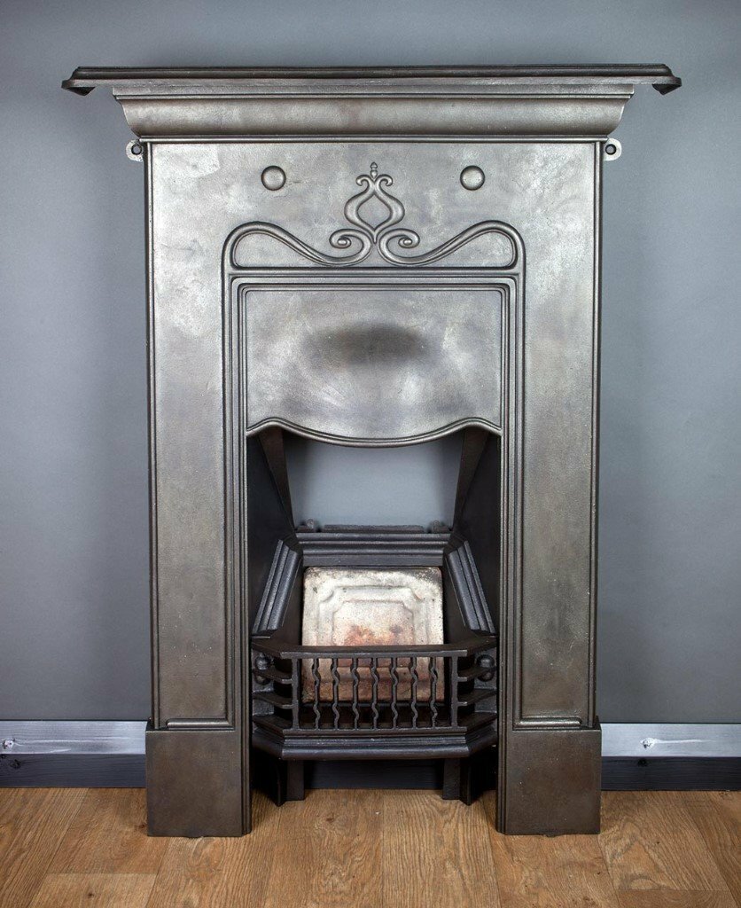 Reserved Antique Art Nouveau Cast Iron Fireplace In York
