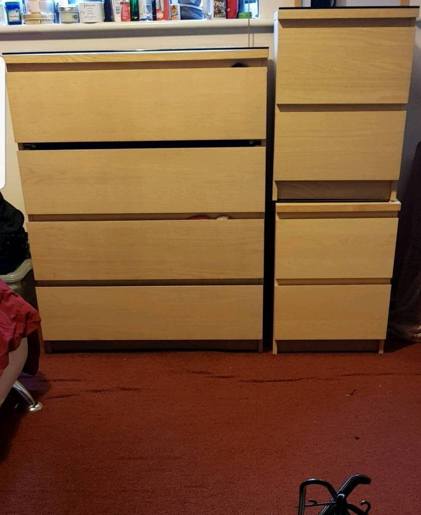 Glass Topped Chester Drawers 2 Beside Draw Tables In Sandwell