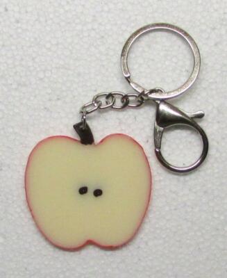 APPLE Slice Shape Fruit KEY CHAIN Ring Keychain NEW
